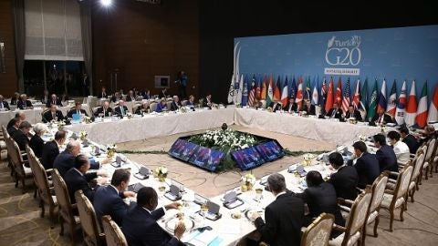 Los l&iacute;deres europeos en la Cumbre del G20 en Turqu&iacute;a