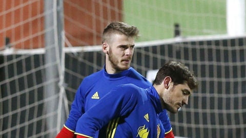 De Gea entrena junto a Casillas