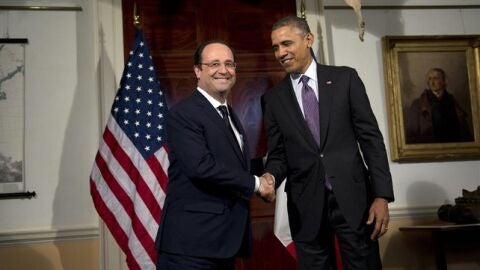 El presidente franc&eacute;s, Fran&ccedil;ois Hollande, y su hom&oacute;logo estadounidense, Barack Obama