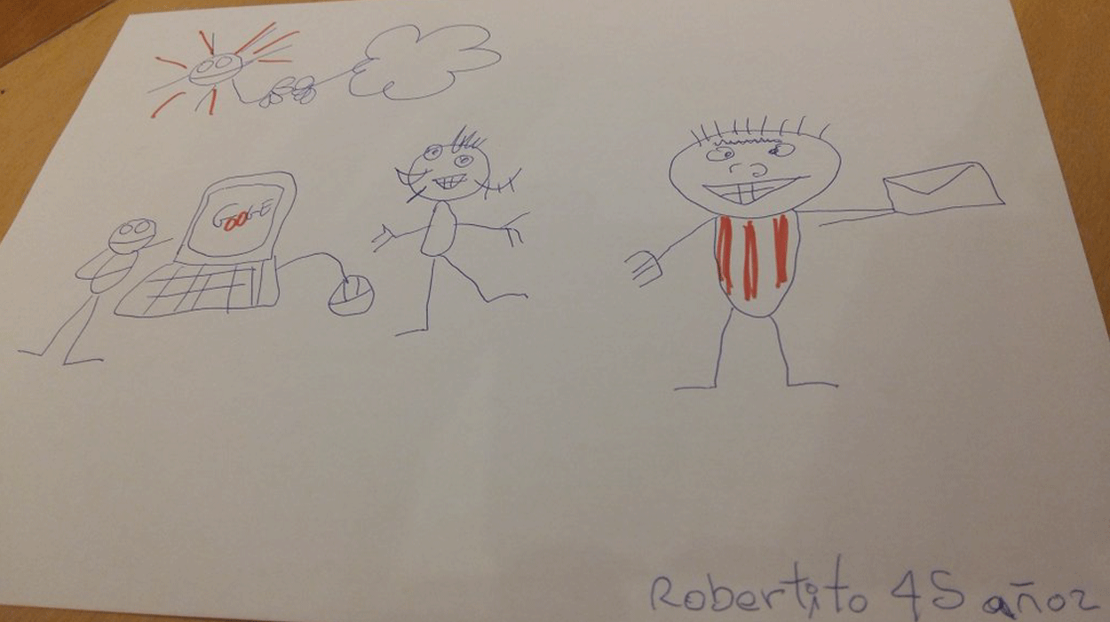 Roberto narra el sumario a través de dibujos Roberto narra el sumario a través de dibujos