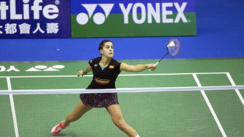 Carolina Mar&iacute;n, durante el partido