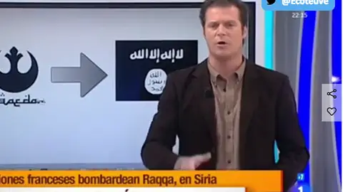 Un periodista confunde un logo en TVE Un periodista confunde un logo en TVE