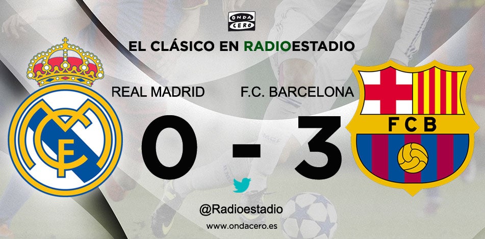 Real Madrid 0 - 3 Barcelona. Escucha el gol de Iniesta Real Madrid 0 - 3 Barcelona. Escucha el gol de Iniesta