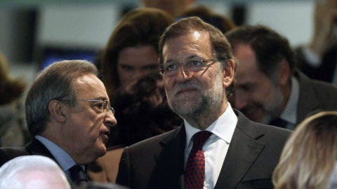 Florentino P&eacute;rez y Mariano Rajoy, en el palco del Santiago Bernab&eacute;u