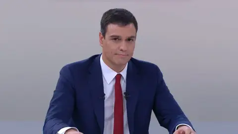 Pedro Sánchez durante su intervención final del debate Pedro Sánchez durante su intervención final del debate