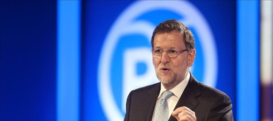 El presidente del Gobierno, Mariano Rajoy, en un acto de campaña