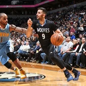 Ricky Rubio, en acción ante los Nuggets Ricky Rubio, en acción ante los Nuggets