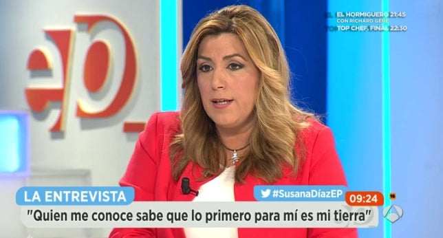 Susana Díaz: "Podemos va de la manita del PP en Andalucía" Susana Díaz: "Podemos va de la manita del PP en Andalucía"