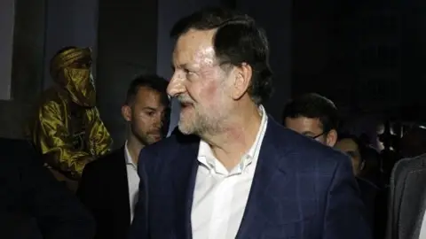 El presidente del Gobierno, Mariano Rajoy, tras la agresión sufrida en Pontevedra El presidente del Gobierno, Mariano Rajoy, tras la agresión sufrida en Pontevedra