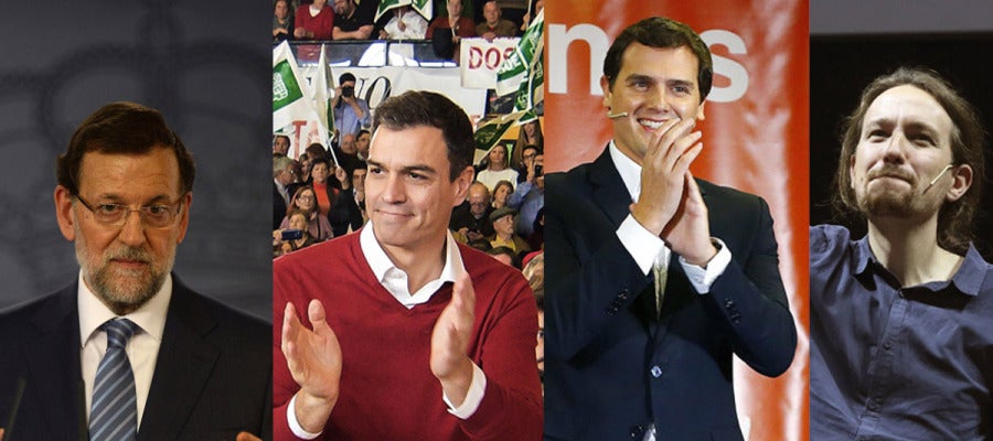 Mariano Rajoy, Pedro Sánchez, Albert Rivera y Pablo Iglesias Mariano Rajoy, Pedro Sánchez, Albert Rivera y Pablo Iglesias