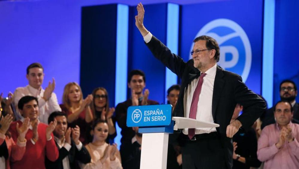 Mariano Rajoy en su cierre de campaña en Madrid