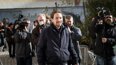 Pablo Iglesias, a su llegada a la Sala Mirador Pablo Iglesias, a su llegada a la Sala Mirador
