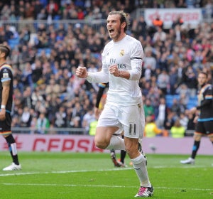Gareth Bale celebra uno de sus goles en el Bernabéu Gareth Bale celebra uno de sus goles en el Bernabéu