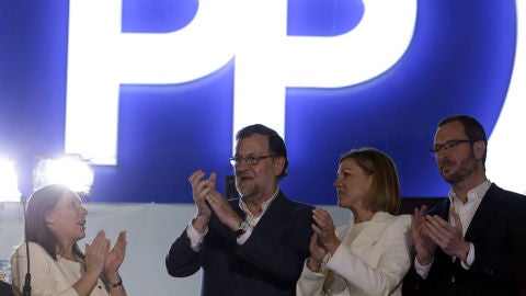 Mariano Rajoy en la sede del PP