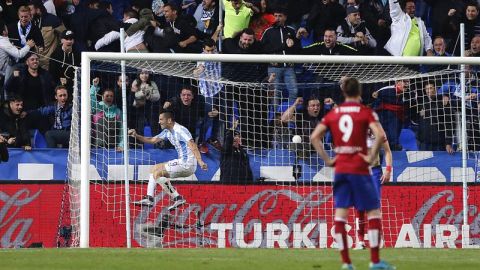Charles celebra su gol ante el Atl&eacute;tico de Madrid