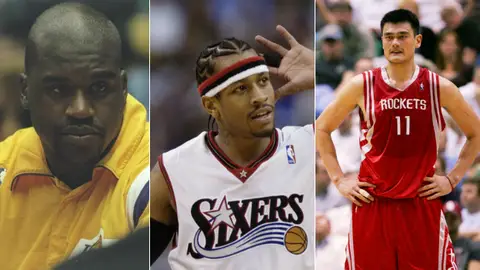 Shaquille O'Neal, Allen Iverson y Yao Ming Shaquille O'Neal, Allen Iverson y Yao Ming
