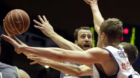 Sergio Rodríguez, en acción ante el Obradoiro Sergio Rodríguez, en acción ante el Obradoiro