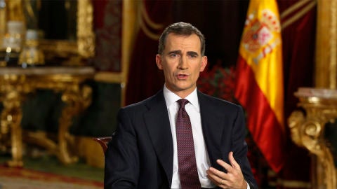 El Rey Felipe VI durante el mensaje de Navidad