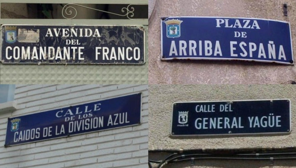 Calles con nombres franquistas en Madrid