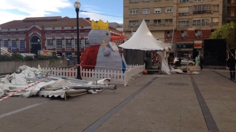 Destrozos a causa del viento en Gij&oacute;n