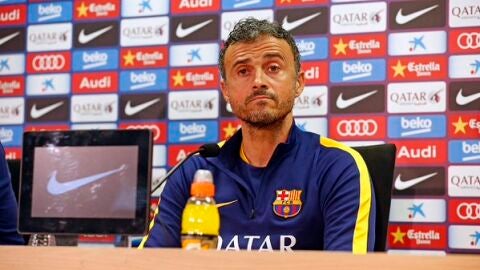 Luis Enrique, durante la rueda de prensa