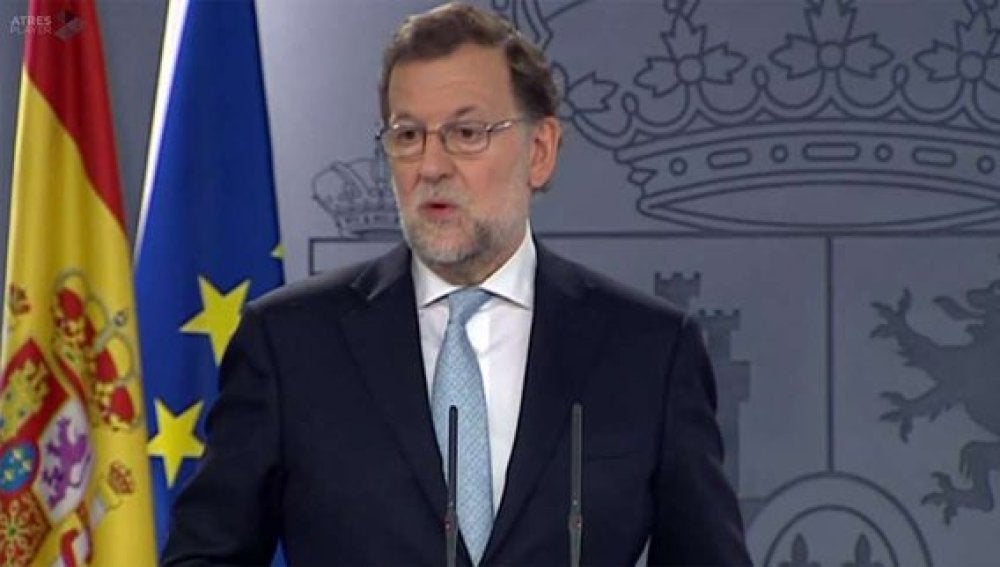 Mariano Rajoy durante su comparecencia en Moncloa