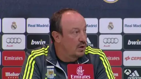 Rafa Benítez, durante la rueda de prensa Rafa Benítez, durante la rueda de prensa