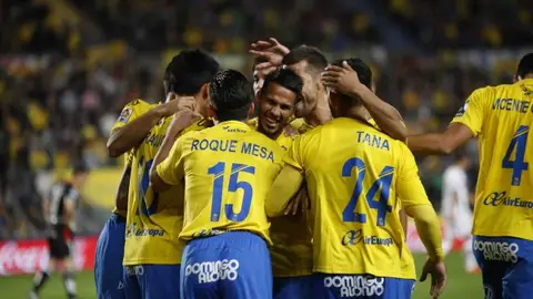 Las Palmas celebra un gol Las Palmas celebra un gol