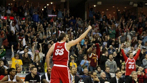 Marc Gasol celebra la victoria de los Grizzlies contra Miami