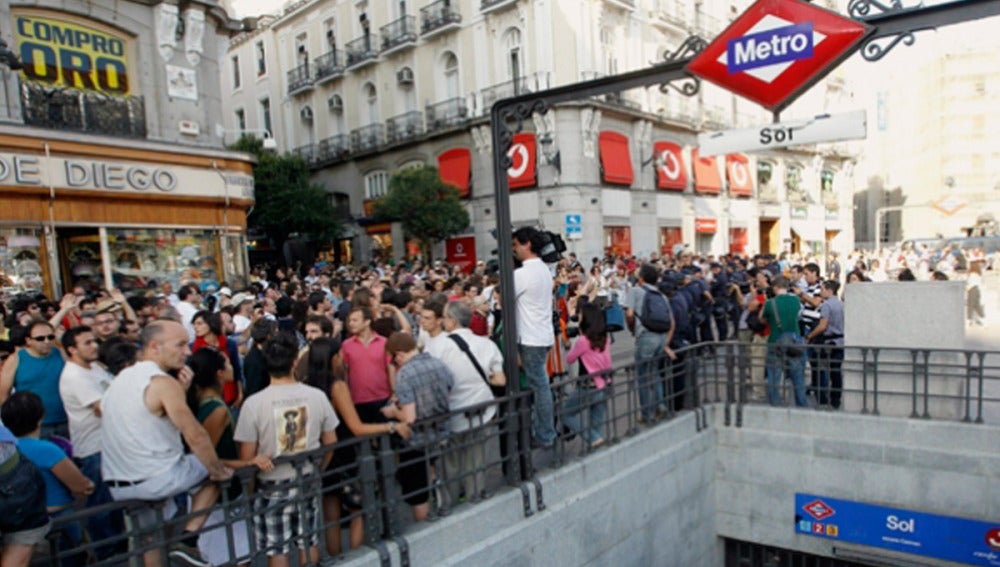 Parada de metro Sol en Madrid
