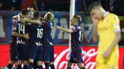 El Eibar celebra un gol ante el Sporting El Eibar celebra un gol ante el Sporting