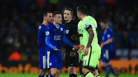 Momento del partido entre el Leicester City y el Manchester City Momento del partido entre el Leicester City y el Manchester City