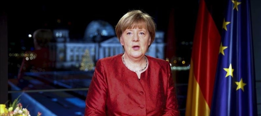 La canciller alemana, Angela Merkel en su discurso de Fin de Año 