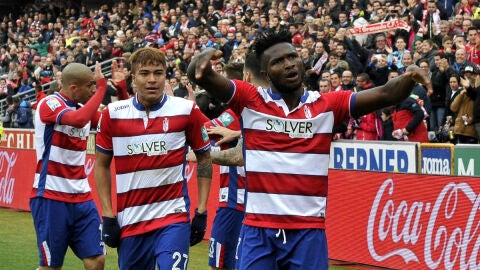 Success celebra su gol contra el Sevilla