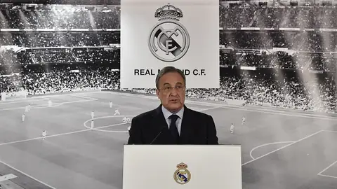 Florentino Pérez en sala de prensa Florentino Pérez en sala de prensa
