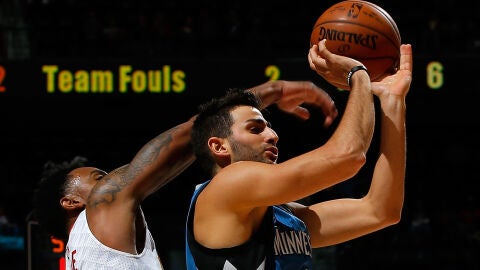 Ricky Rubio en acci&oacute;n con los Timberwolves