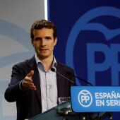  El vicesecretario de Comunicación del Partido Popular, Pablo Casado