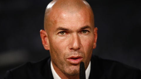 Zidane en la rueda de prensa de su presentaci&oacute;n