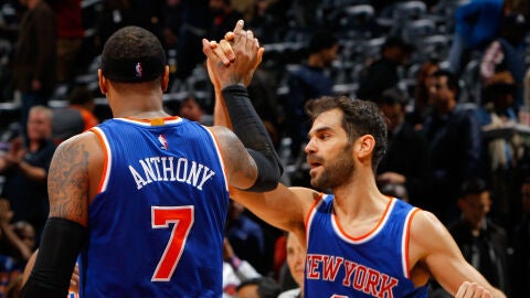 Calder&oacute;n, junto a Carmelo Anthony
