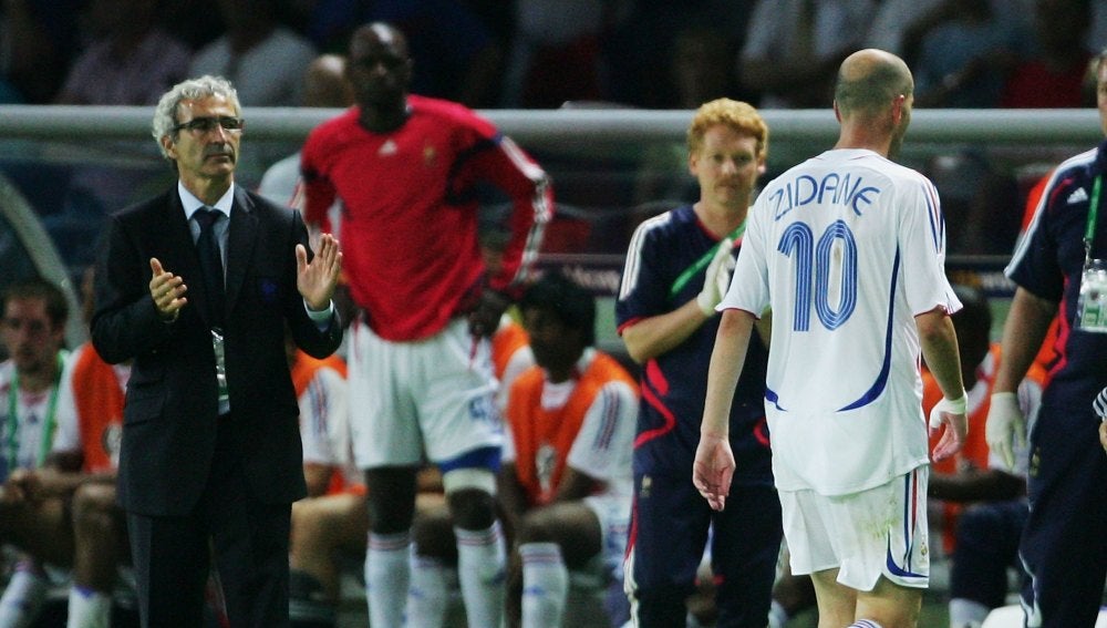 Domenech y Zidane en el Mundial de 2006