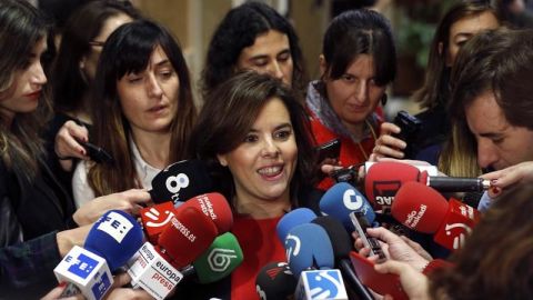 La vicepresidenta del Gobierno en funciones, Soraya S&aacute;enz de Santamar&iacute;a