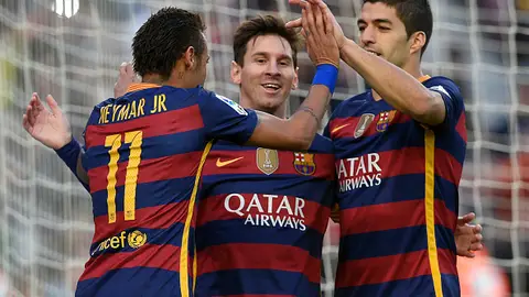 Messi, Neymar y Suárez Messi, Neymar y Suárez