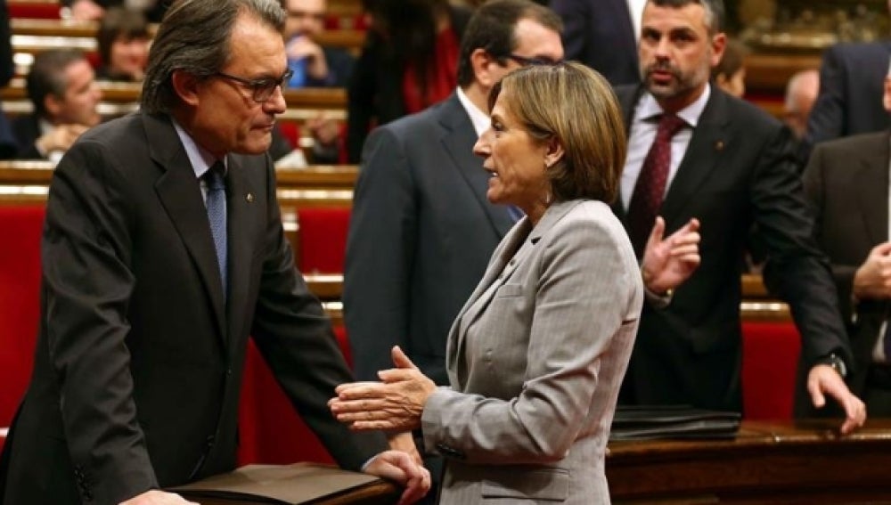 Artur Mas y Forcadell en el Parlament