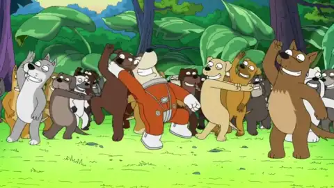 Perros bailando La musiquita de fondo pertenece al ending de Super Mario World de Koji Kondo y el loop animado es de Padre de familia (E8T13)