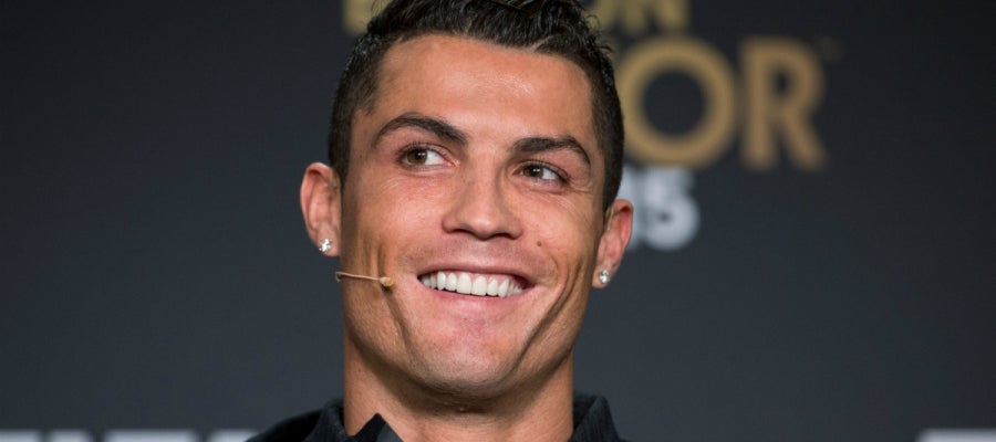Cristiano Ronaldo, en la rueda de prensa del Balón de Oro