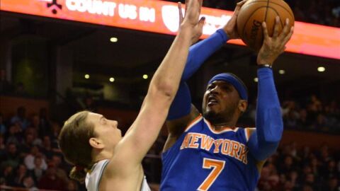 El alero de los Knicks Carmelo Antohony
