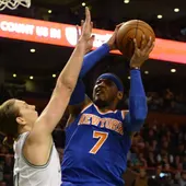 El alero de los Knicks Carmelo Antohony El alero de los Knicks Carmelo Antohony
