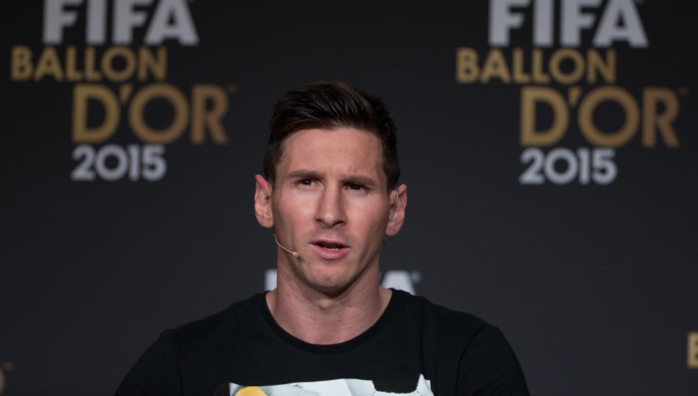 Messi en rueda de prensa antes del Balón de Oro