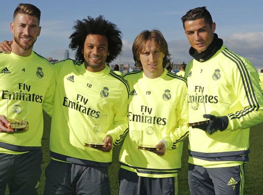 La plantilla del Madrid felicita a Cristiano, Modric, Ramos y Marcelo por estar en el once ideal FIFA La plantilla del Madrid felicita a Cristiano, Modric, Ramos y Marcelo por estar en el once ideal FIFA