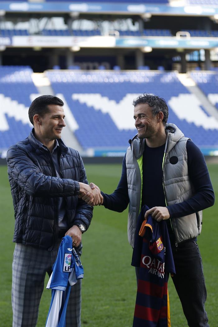 Buen ambiente en el encuentro entre Galca y Luis Enrique Buen ambiente en el encuentro entre Galca y Luis Enrique